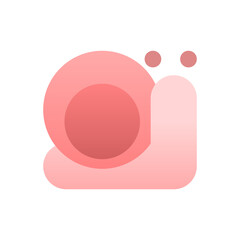 Pink cute snail icon vector design