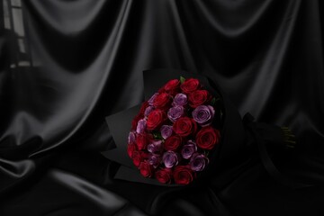 rose on black velvet, dramatic contrast, premium minimal mood