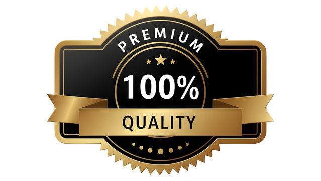 Premium quality seal with 100 guarantee isolated on transparent background