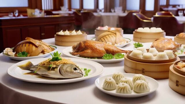 Cantonese Meals in a Restaurant
