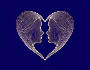 Heart-Shaped Couple Silhouettes