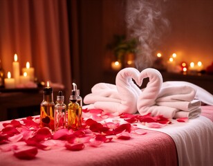 Romantic Spa Massage Setup