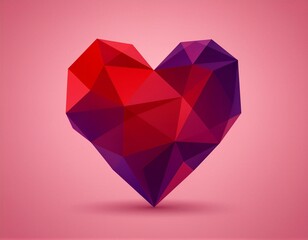 Geometric Heart with Pink Background