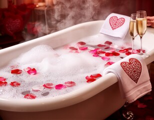 Romantic Bubble Bath Scene