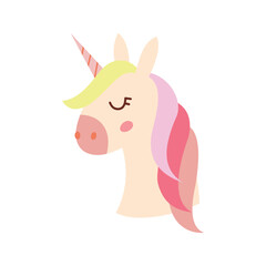 Cute Unicorn Head Hand Drawn Illustration