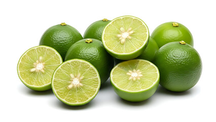 Lime Group of fruit isolated on white
