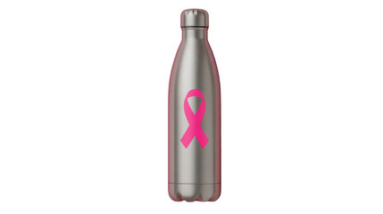  Stainless Steel Water Bottle with Pink Ribbon Breast Cancer Awareness Symbol