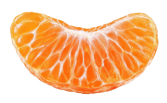 mandarin orange segment isolated on white background