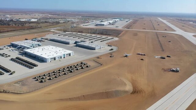 Military Base Drone POV