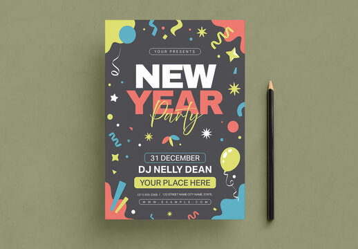 New Year Poster Design Template