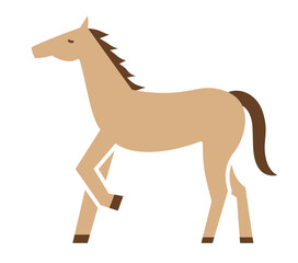 馬のシンプルなイラスト　ウマ　うま　午年　午　うま年　年賀状　2026年　白背景　動物　横