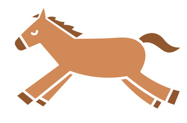 馬のシンプルなイラスト　ウマ　うま　午年　午　うま年　年賀状　2026年　白背景　動物　横