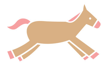 馬のシンプルなイラスト　ウマ　うま　午年　午　うま年　年賀状　2026年　白背景　動物　横