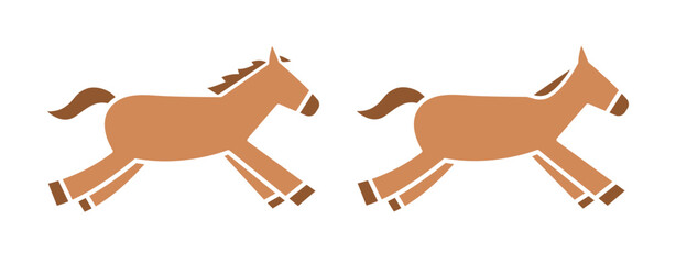 馬のシンプルなイラスト　ウマ　うま　午年　午　うま年　年賀状　2026年　白背景　動物　横