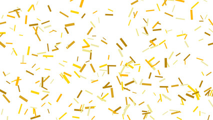 Golden Confetti Explosion on White Background Celebration