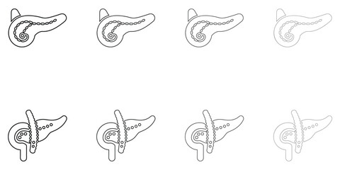 Obraz premium human pancreas line icon vector, pancreas symbol vector outline icon illustration