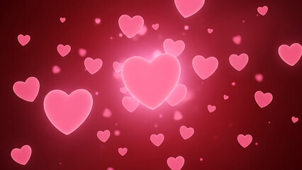 Valentine romantic background wallpaper with hearts on solid background