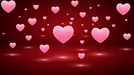 Valentine romantic background wallpaper with hearts on solid background