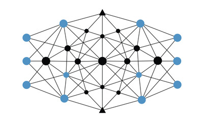 Neural Network Diagram Vector. Artificial Intelligence Machine Learning Connections