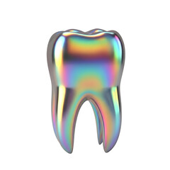 Iridescent Tooth Illustration - A Modern Dental Art Piece.