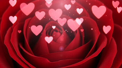 Valentine romantic background wallpaper with hearts on solid background