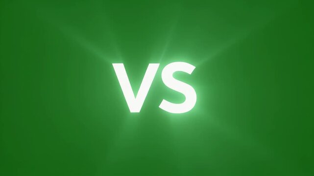 VS Versus Text Fading with Glow Effect on Green Screen Background