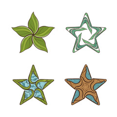 Obraz premium Colorful star shapes with patterns.