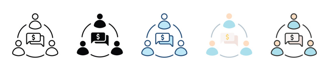 Business Communication Icon Set Multiple Style Collection