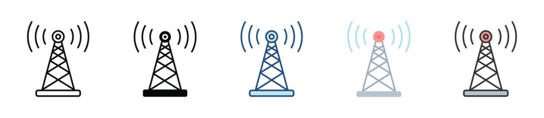 Tower Icon Set Multiple Style Collection