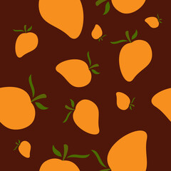 Fruit seamless pattern background vector. Seamless pattern with manggo fruit background vector
