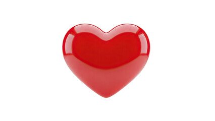 3D Red 3D Heart Icon on transparent background
