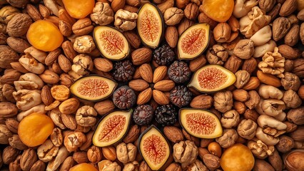 Assorted Dried Fruits and Nuts Display.