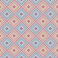 squares from hand drawn pixels. vector seamless pattern. winter colors. repetitive background. modern decorative art. geometric fabric swatch. continuous textile design. embroidery template