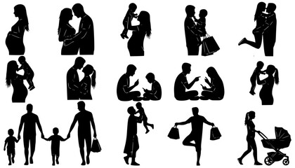 Fototapeta premium The family life cycle from romantic encounters to grown children