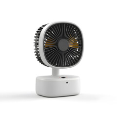 Cool Breeze: A contemporary, compact fan in a sleek white design, ready to provide a refreshing gust of air.