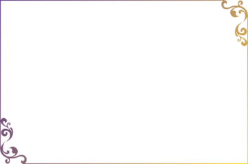 Elegant Colorful Gradient Ornate Border with Filigree Corners. 1502