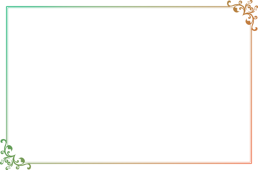 Elegant Colorful Gradient Ornate Border with Filigree Corners. 1499