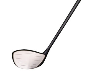 Black golf club isolated on transparent background for graphic design.