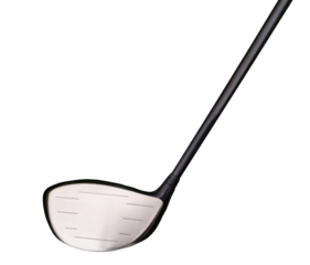 Black golf club isolated on transparent background for graphic design.