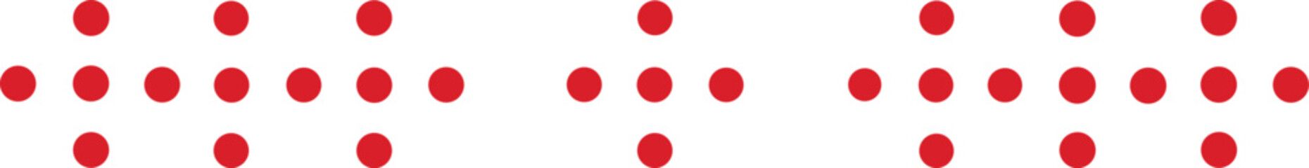 White background braille line, horizontal dot divider, accessible design, tactile typography illustration, inclusive education and learning symbol concept © SHISHIR BARMAN