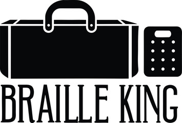 Braille learning kit for visually impaired education isolated on white background, tactile reading tools, accessibility teaching materials, inclusive literacy concept for blind learning