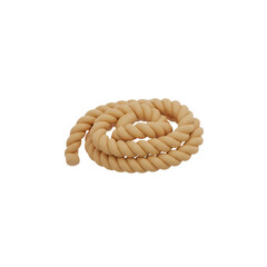 Coiled Rope Made of Light Brown Twine.