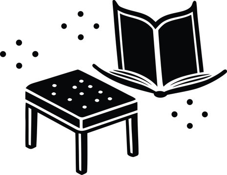 Inclusive library space with braille-only books, quiet reading corner for accessibility, education, tactile learning, and support for visually impaired readers - Powered by Adobe