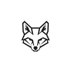 Geometric Fox Head Logo Design Minimalist Style.