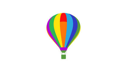 Fototapeta premium Vibrant Rainbow Hot Air Balloon Floating Gracefully in a Clear Sky, Symbolizing Adventure and Freedom