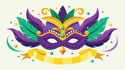 Festive Mardi Gras mask clipart with intricate designs, capturing the essence of the annual celebration..eps © zihad