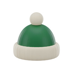 Green Santa Hat with White Pom Pom.