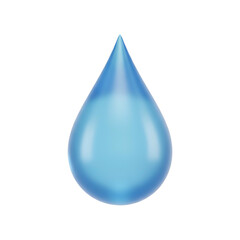 Blue Water Droplet Isolated on White.