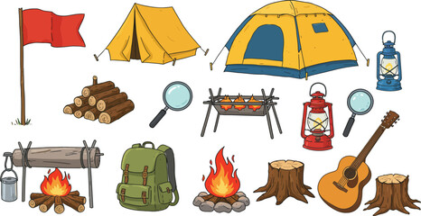 Camping gear and accessories for outdoor adventure travel