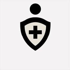 Obraz premium High-contrast black & white medical logo